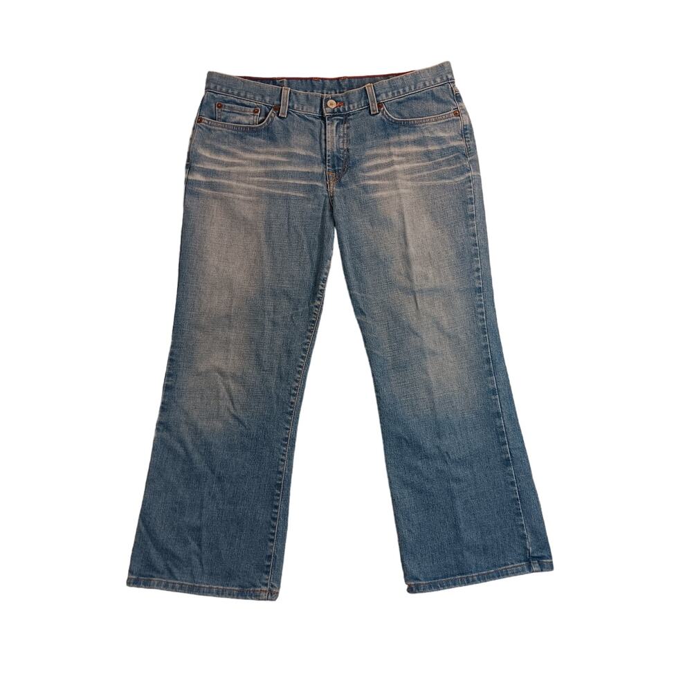 Lucky Dungarees Cropped Womens 14 37X26 Vintage Light Wash Blue USA Made